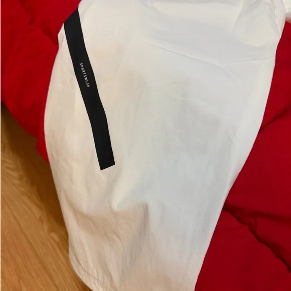 White Joggers with Black Logo